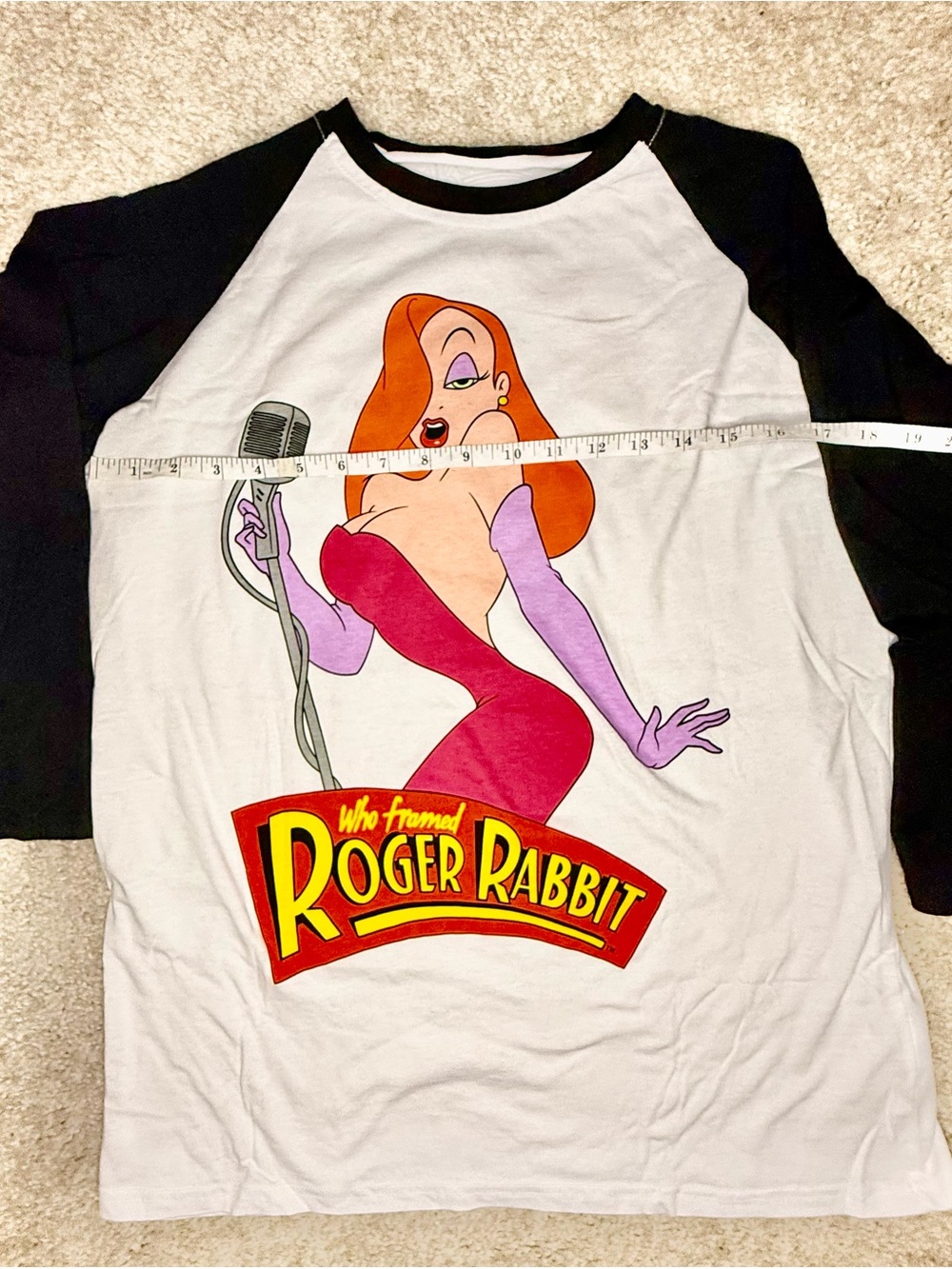 Who Framed Roger Rabbit Jessica Rabbit Graphic Raglan Tee - - Picture 4 of 6